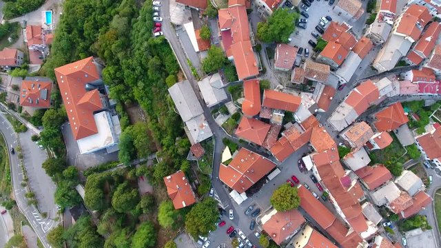 Old town of Kastav above Kvarner bay view, Opatija riviera of Croatia
