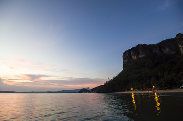 Sunset at Pai Plong Beach, Ao Nang, Krabi province, Thailand