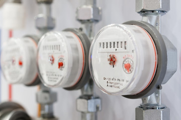 Several water meters.