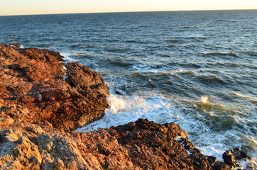 The rocks in the ocean