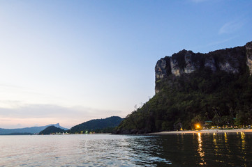 Sunset at Pai Plong Beach, Ao Nang, Krabi province, Thailand