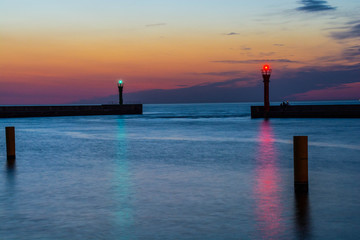 Fototapeta premium Port of the Sea at night