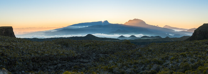 Sunset Over Piton Des Neiges, La Reunion, France