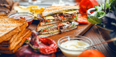 delicious and healthy home sandwich