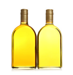 Bottles of cooking oil, isolated on white