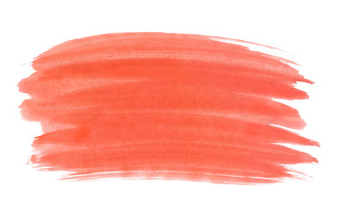 A fragment of the background in coral red tones painted with watercolors