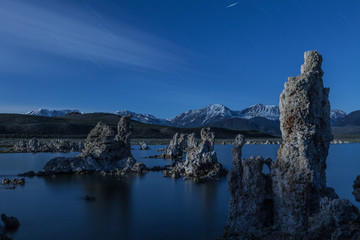 High Sierra from Mono Lake at night