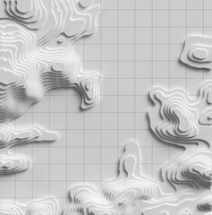 3D Cartography concep background. Rendering. Map line of topography.Abstract topographic map concep. Map mockup infographics. World map Template