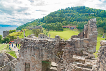 Fototapeta na wymiar Ruins of Urquhart Castle in Scotland England