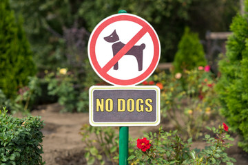 No Dogs Allowed On The Grass Area Sign