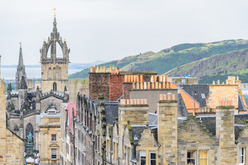 panorama of Edinburgh city in Scotland England