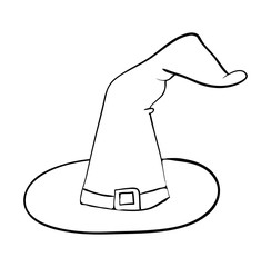 witch hat cartoon silhouette vector symbol icon design. Beautiful illustration isolated on white background