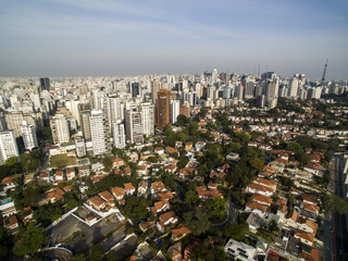 Sao Paulo, Brazil, August, 2017. Aerial view on Hospital das clinicas in Sao Paulo city