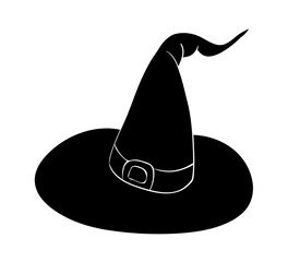 witch hat cartoon silhouette vector symbol icon design. Beautiful illustration isolated on white background