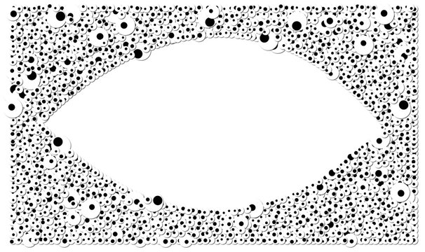 Outline of an eye formed by surrounding eyes