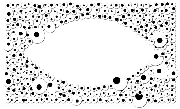 Outline of an eye formed by surrounding eyes