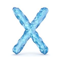 Ice font letter X 3D