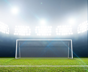 Fototapeta premium Sports Stadium And Soccer Goals