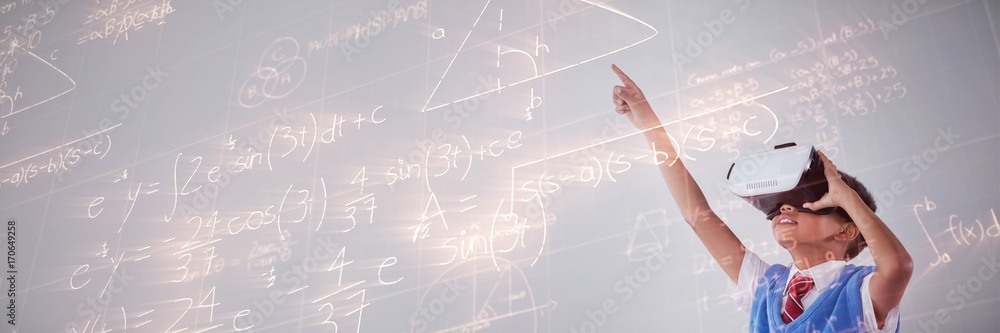 Poster composite image of image of geometric equations solved on