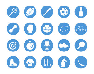 Sports circular icons set