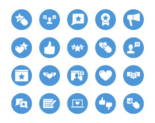 User reviews circular icons set