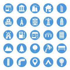 City circular icons set