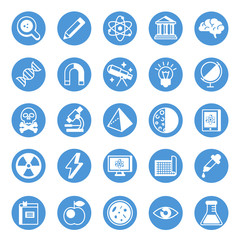 Education and science circular icons set