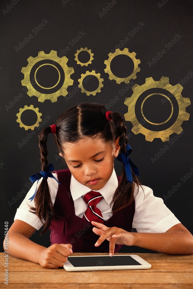 Poster composite image of digital composite image of gears