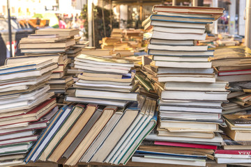 Stack of books at the bookshop