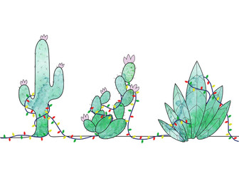 Holiday Cacti Illustration © Jessica
