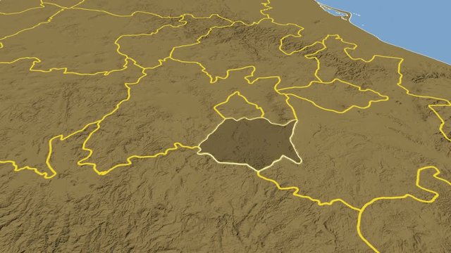 Morelos - Mexico, region extruded. Bumps