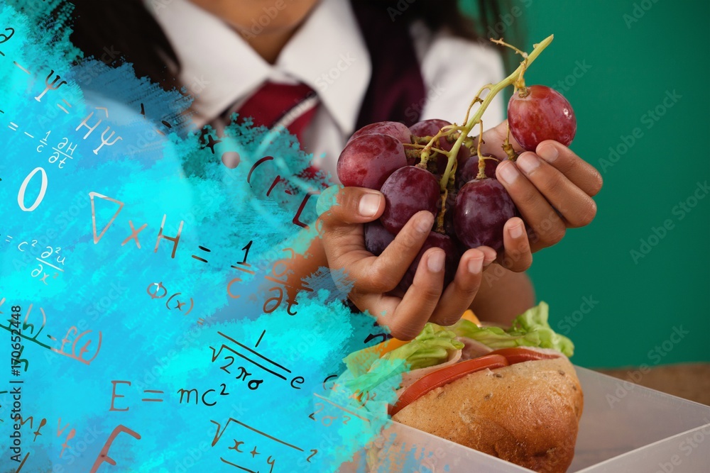 Poster composite image of digital composite image of algebraic formulas