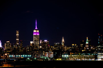 Plakat Manhattan skyline from New Jersey at night