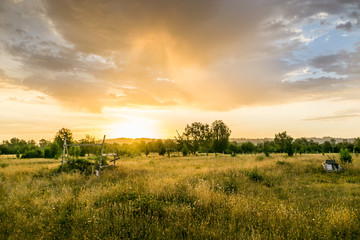 countryside sunset