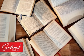 Obraz premium Composite image of back to school text over white background