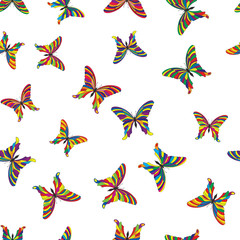 Butterfly seamless pattern. Summer holiday tropical background