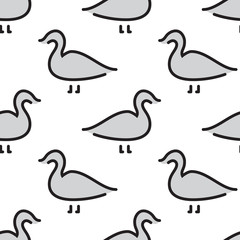 Seamless pattern with bird duck. Vector kids pattern duck which can be used for printing, textiles and children clothing.