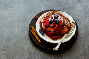 Spiced pumpkin pancake