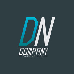 Initial Letter DN Rounded Design Logo