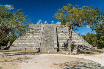 High priest tomb (also called The Ossuary) at the archeological site Chichen Itza, Mexico