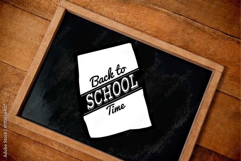 Poster composite image of graphic image of back to school text on paper