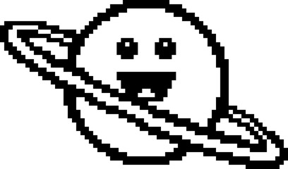 Fototapeta premium Smiling 8-Bit Cartoon Planet