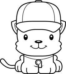 Cartoon Smiling Coach Kitten