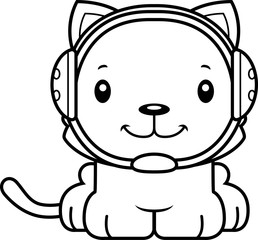 Cartoon Smiling Wrestler Kitten