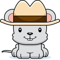 Cartoon Smiling Cowboy Mouse