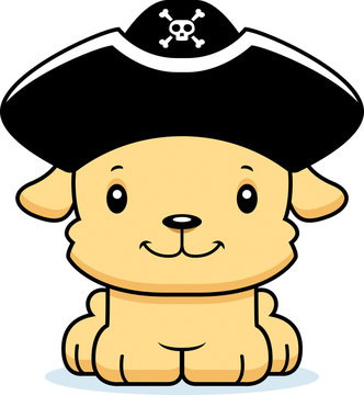 Cartoon Smiling Pirate Puppy