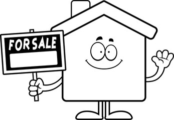 Cartoon Home Sale Waving