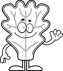 Cartoon Lettuce Leaf Waving