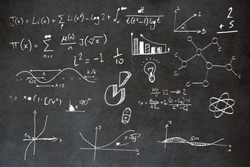 Composite image of diagrams with formulas
