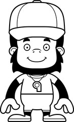 Cartoon Smiling Coach Gorilla